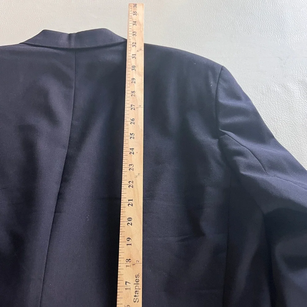 Ralph Lauren Polo University Club Blazer Men 44R Navy Wool Gold Button Coat Hole